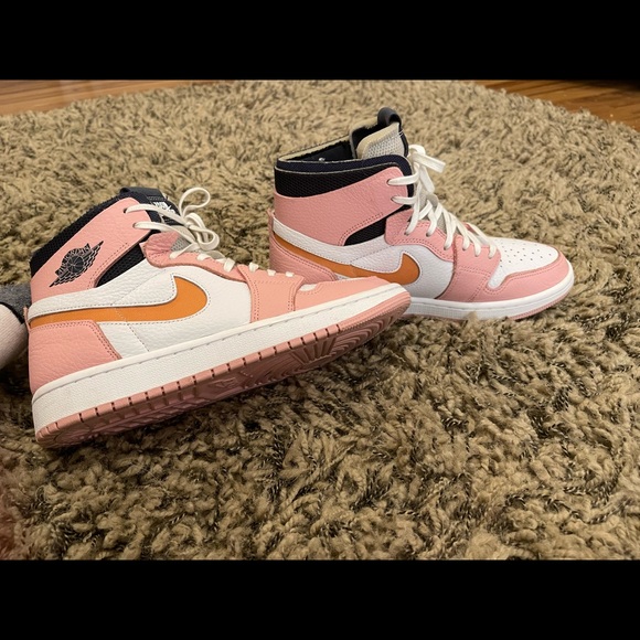 Womens “pink glaze” Air Jordan 1 High Zoom. size 7.5. Perfect Condition - Picture 2 of 4